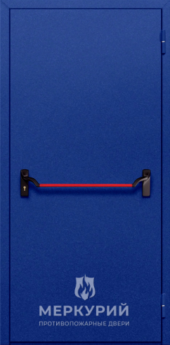 дверь однопольная глухая (антипаника) синяя