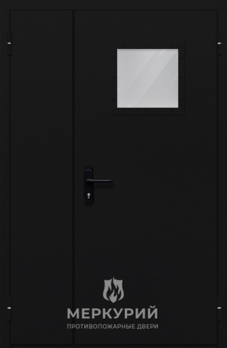 дверь полуторная со стеклопакетом (тёмно-серая)