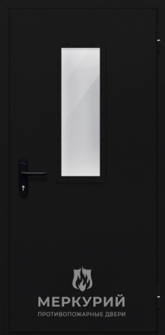 дверь однопольная со стеклом (тёмно-серая)