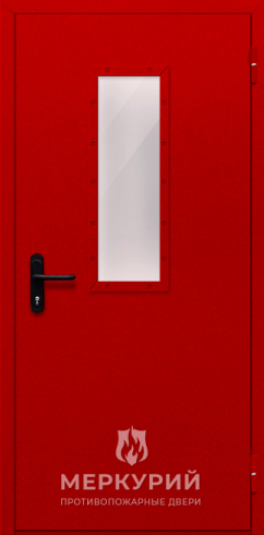 дверь однопольная со стеклом (красная)