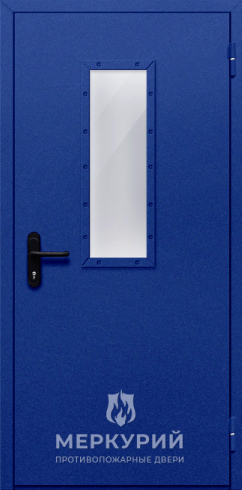 дверь однопольная со стеклом (синяя)