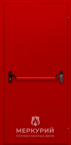 дверь однопольная глухая (антипаника) красная