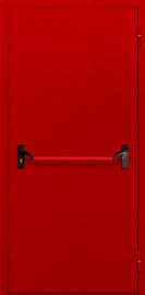 дверь однопольная глухая (антипаника) красная