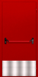 дверь однопольная глухая (антипаника и отбойник) красная