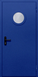 дверь однопольная с круглым стеклом (синяя)