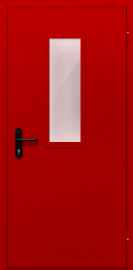 дверь однопольная со стеклом (красная)