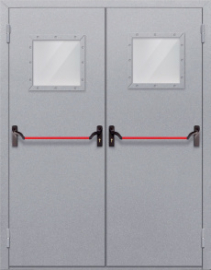 дверь двупольная со стеклопакетом (антипаника)