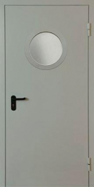 дверь однопольная с круглым стеклом ei-30