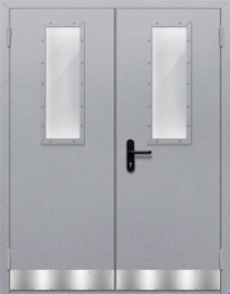 дверь двупольная со стеклом и отбойником ei-30