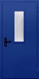 дверь однопольная со стеклом (синяя) ei-90