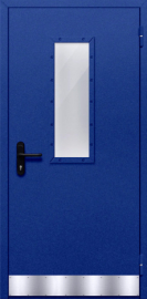 дверь однопольная со стеклом и отбойником (синяя)